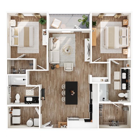 a 1 bedroom floor plan with a bathroom and a living room
